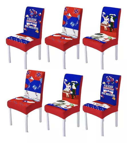 Juego De 6 fundas de sillas Fiestas Patrias